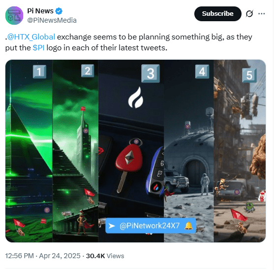 HTX Teases PI Listing with Logo Series. Source: Pi News on X