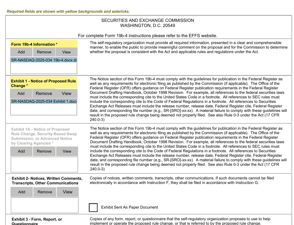 Nasdaq 21Shares Dogecoin ETF Filing Form. Source: U.S. SEC