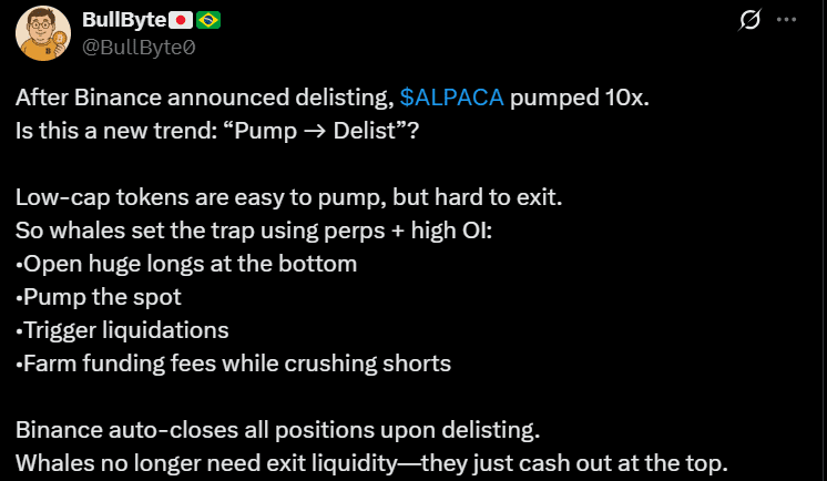 Alpaca finance price analysis whale manipulation