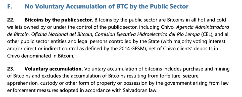 IMF Agreement Bars Public Sector from Buying Bitcoin. Source: International Monetary Fund