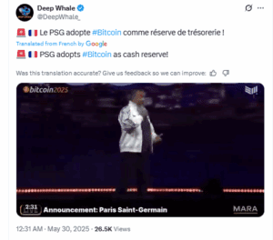 PSG Confirms Bitcoin Allocation as Part of Treasury Strategy