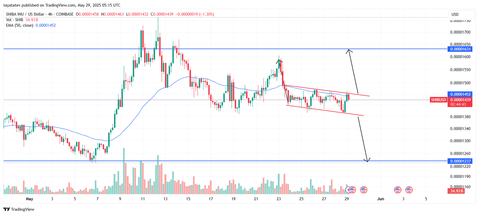 SHIBA INU Descending Channel PatternSource: TradingView.com