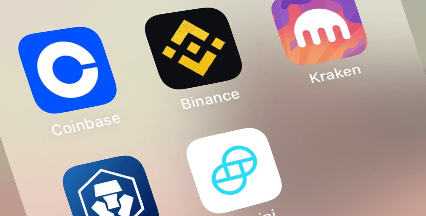 Major Crypto Exchange Apps on Mobile. Source: Coinbase, Binance, Kraken, Crypto.com, Gemin