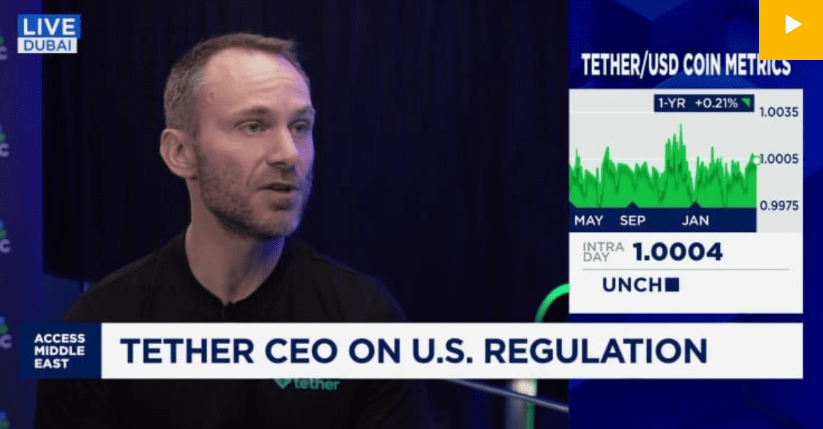 Tether CEO Discusses US Regulation and Stablecoin Metrics. Source: CNBC