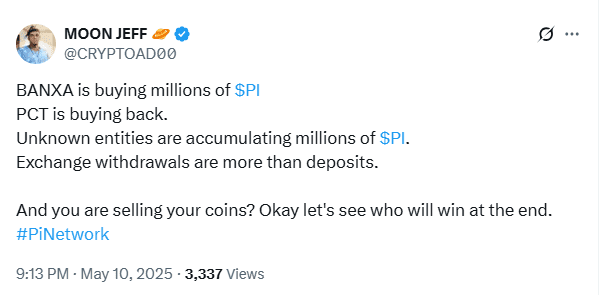 Moon Jeff Claims Massive $PI Accumulation. Source: X/@CRYPTOAD00