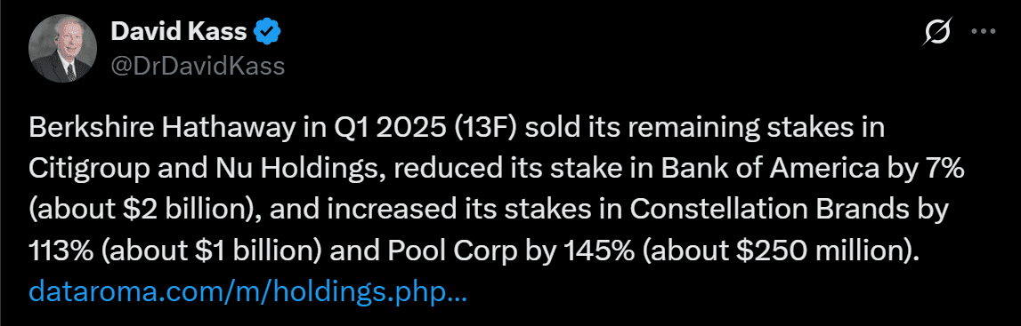 Berkshire Hathway Nu Holdings Warren Buffett NuBank