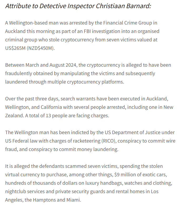 Wellington Man in $265M Crypto Scam. Source: Detective Inspector Christiaan Barnard