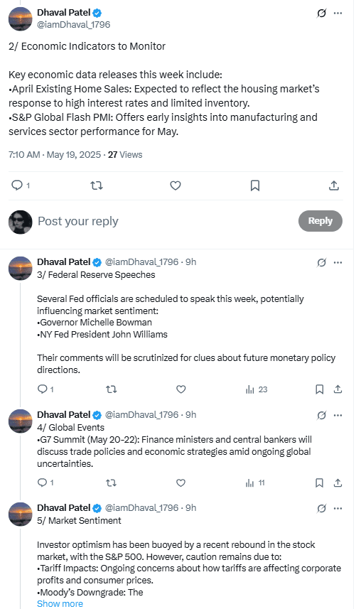 Weekly Economic Outlook and Fed Watch. Source: Dhaval Patel on X