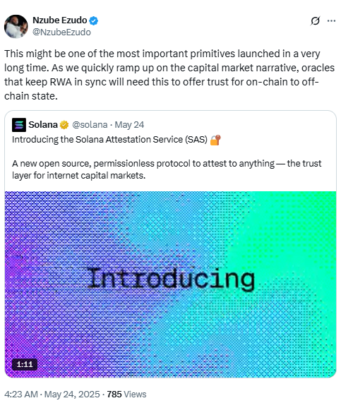 Nzube Ezudo Calls SAS a Key Primitive for Capital Markets. Source: @NzubeEzudo