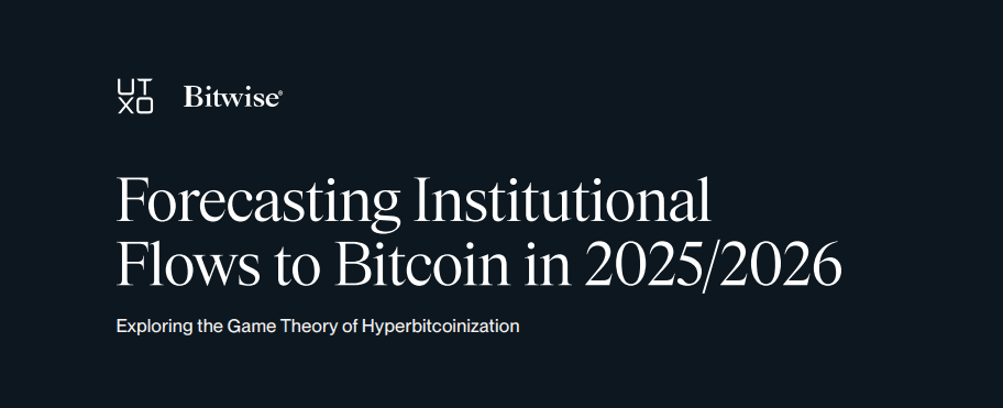 Institutional Bitcoin Flows Forecast 2025/2026. Source: Bitwise and UTXO