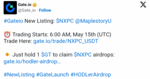 NXPC Token Coming to Gate.io on May 15