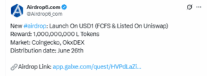 The Launch On USD1 giveaway is currently running.