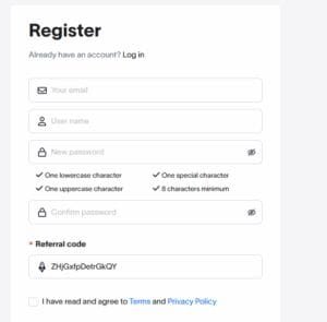 Nodepay token Registration page