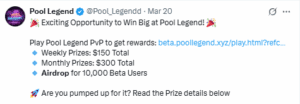 PoolLegend is offering PL giveaway.