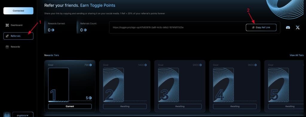 here is how you can refer Toggle to earn more points for airdrop