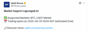 upbit listed LA