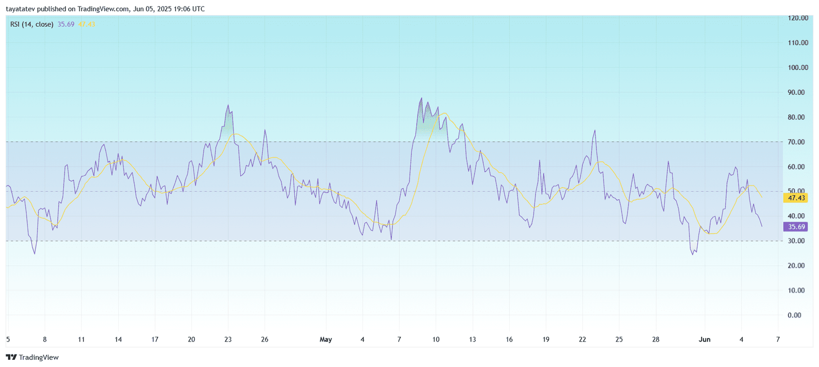  PEPE/USDT – Relative Strength Index (RSI)Source: TradingView.com