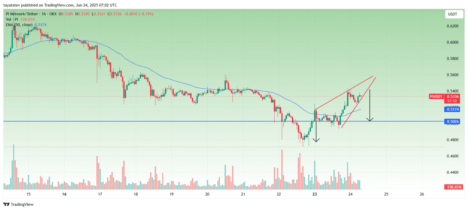  PIUSDT 1-Hour ChartSource: TradingView