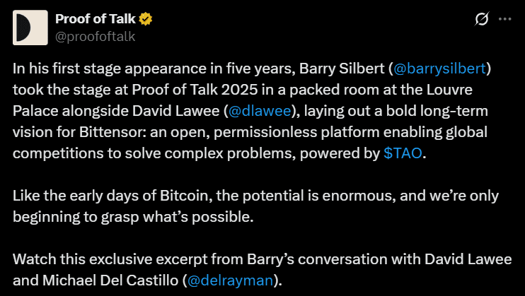 Bittensor TAO price analysis treasury