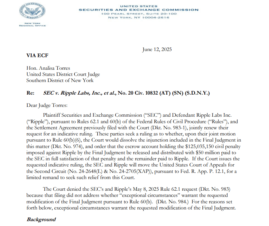 Joint Letter Motion for Indicative Ruling. Source: U.S. District Court, Southern District of New York