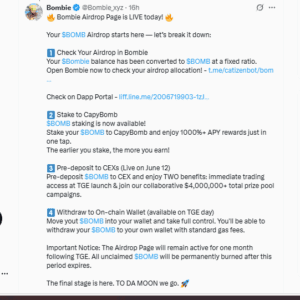 BOMB Airdrop Is Live
