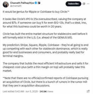 Circle’s IPO Is ‘25x Oversubscribed’ — Billionaire Investor Says