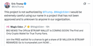 eric trump denies any involvement with Trump Wallet Crypto