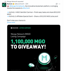 MGO listing on Kucoin