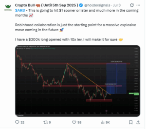 Analyst Tweets $1 Target, $300K Long