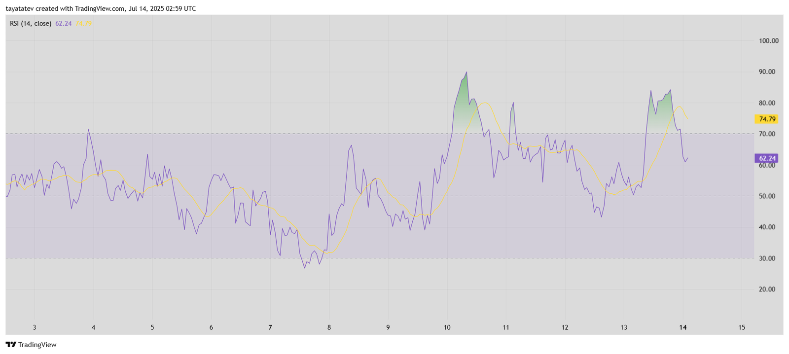 PENGU/USDT RSI Trend Analysis – 1H TimeframeSource: TradingView