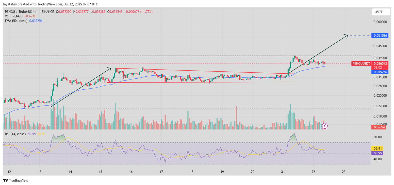 PENGU/USDT 1-Hour ChartSource: TradingView