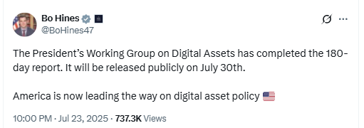 Bo Hines X Post. Source: X (@BoHines47)