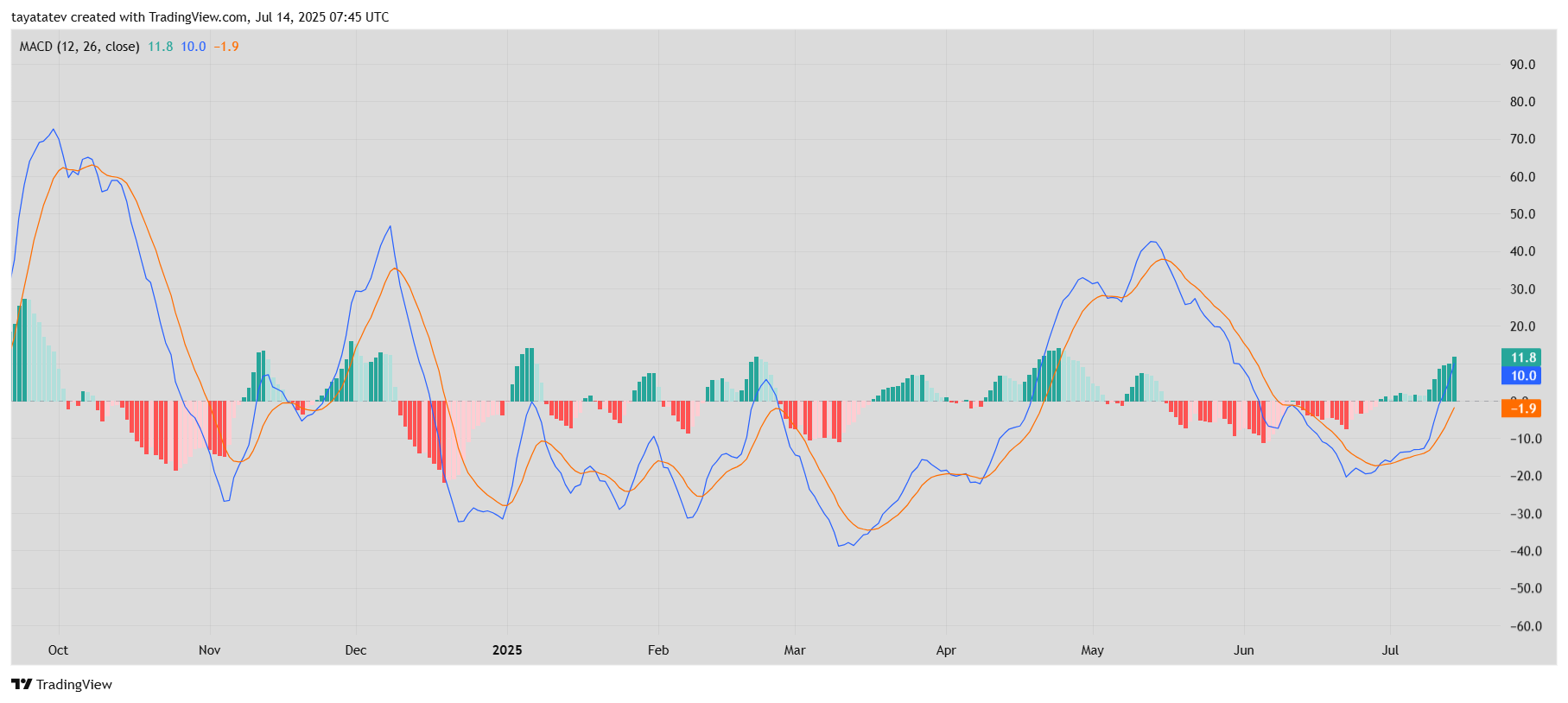 TAO/USDT MACD 1DSource: TradingView