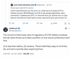 supporters call selling ETH to Using ETH