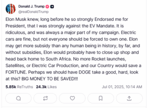 Trump Calls Out Musk’s Federal Support Investigated By DOGE