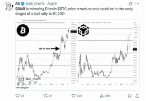 BNB’s Chart Mirrors Bitcoin’s Past Bull Run