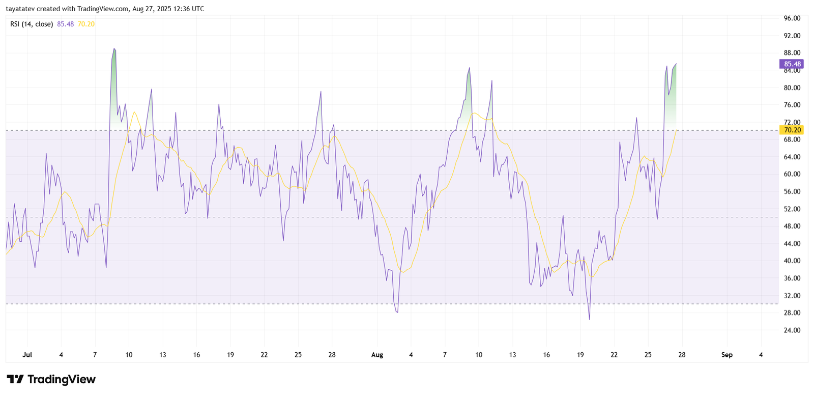 CROUSD 4h RSI Chart. Source: TradingView