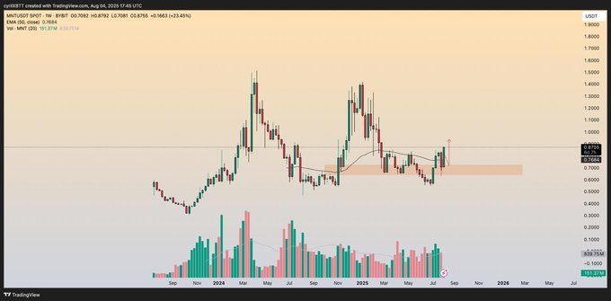 MNTUSDT Chart. Source: TradingView