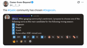 Qubic Community Votes to Target Dogecoin