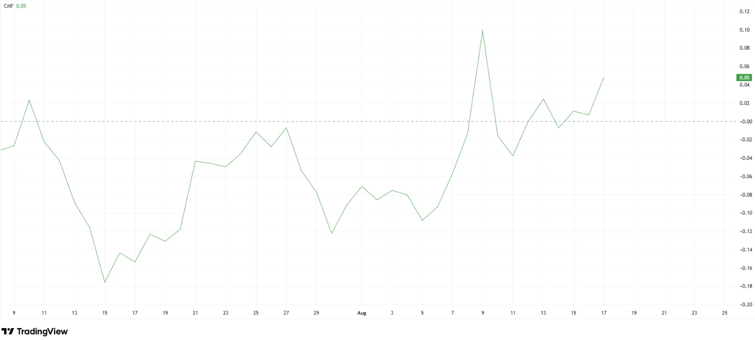 Pi Coin Chaikin Money Flow (CMF) Indicator. Source: TradingView