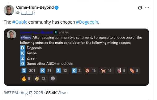 Come-from-Beyond (Qubic founder)Source: X 