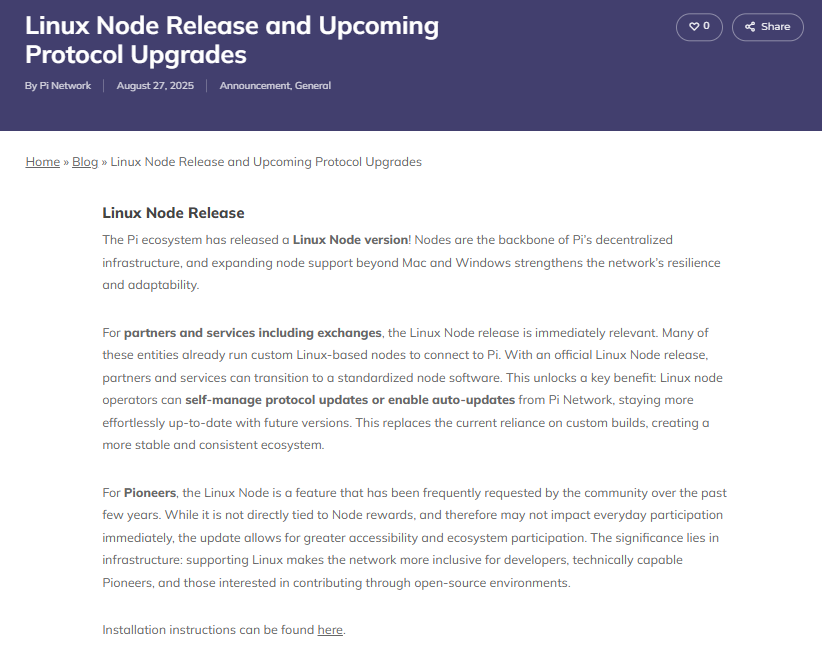 Linux Node Release and Upcoming Protocol UpgradesSource: Pi Network Blog