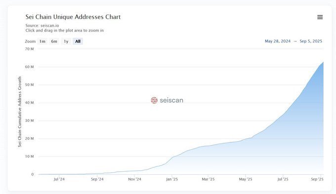 Sei chain unique address chart
