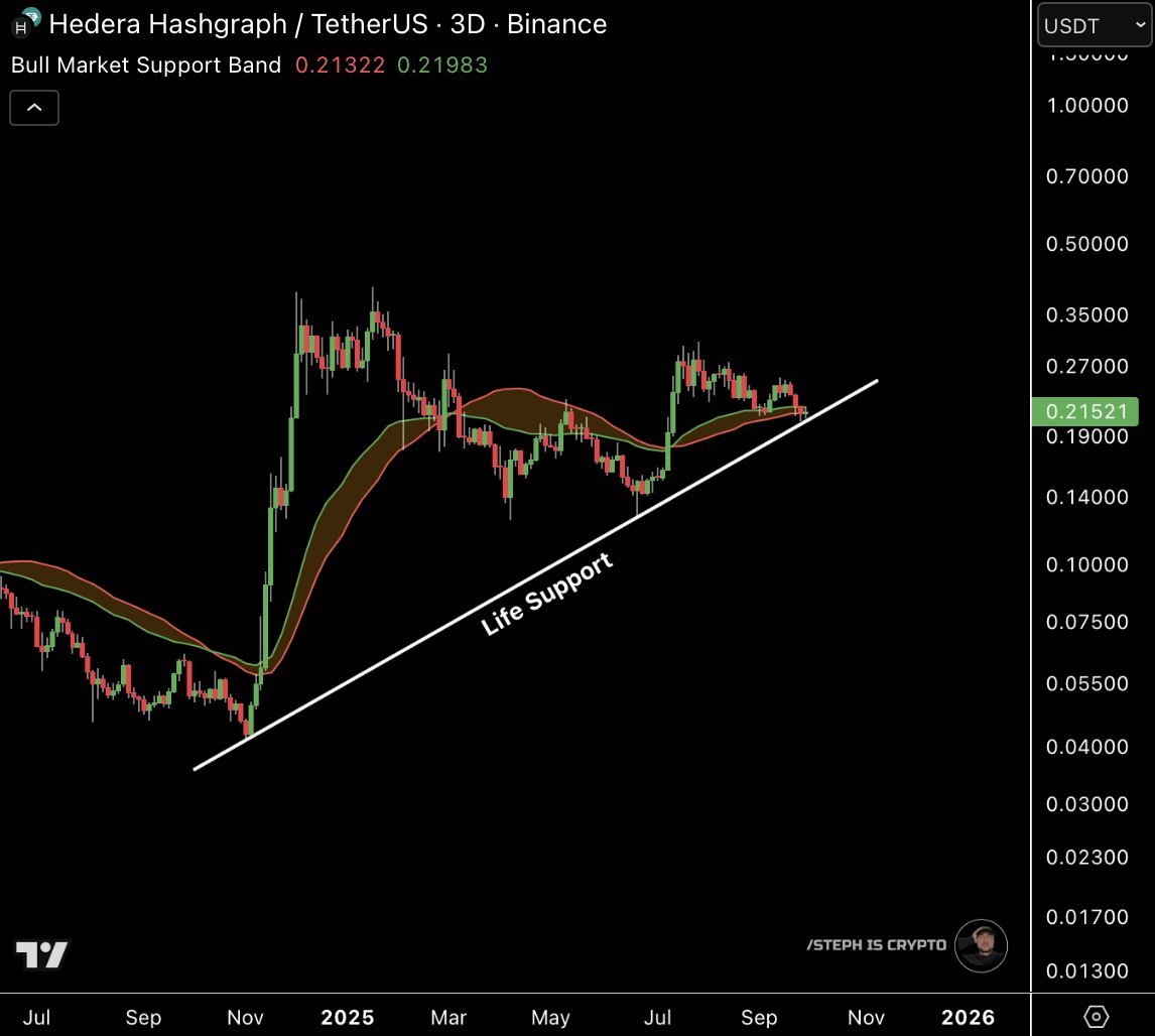 HBAR Life Support Trendline. Source: Steph is Crypto on X