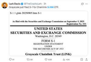 Grayscale Files S-1 for Chainlink ETF With SEC