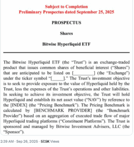 Bitwise Pushes HYPE ETF Into SEC Review