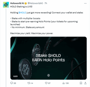Holoworld AI Launches HOLO Staking