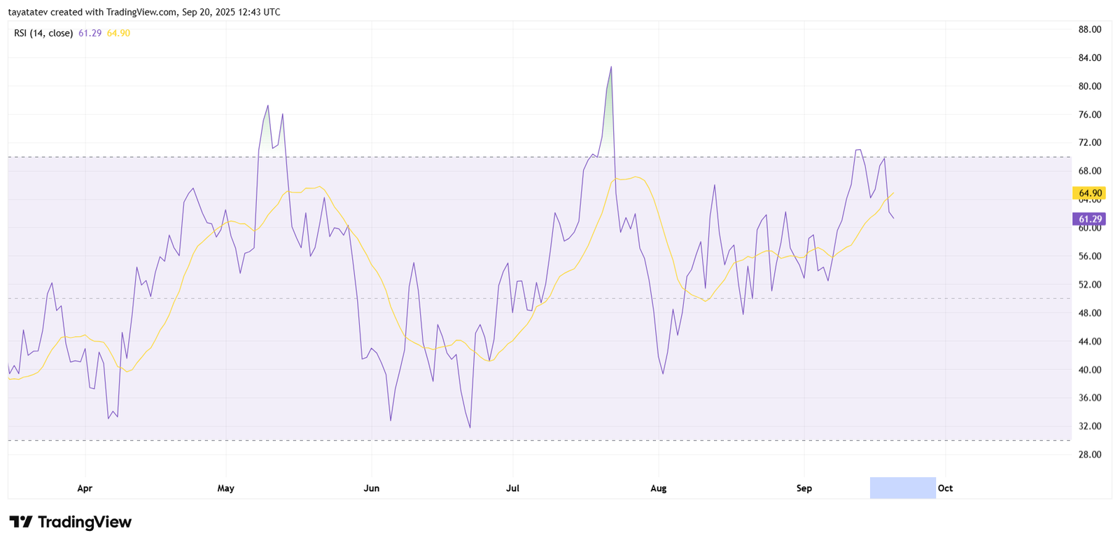 Solana Daily RSI. Source: TradingView