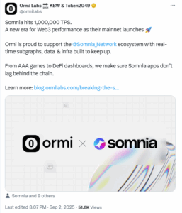 Somnia processed over 10 billion transactions