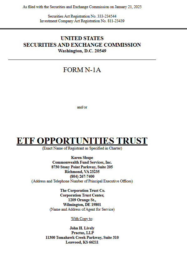 Form N 1 A Cover Page. Source: U.S. Securities and Exchange Commission